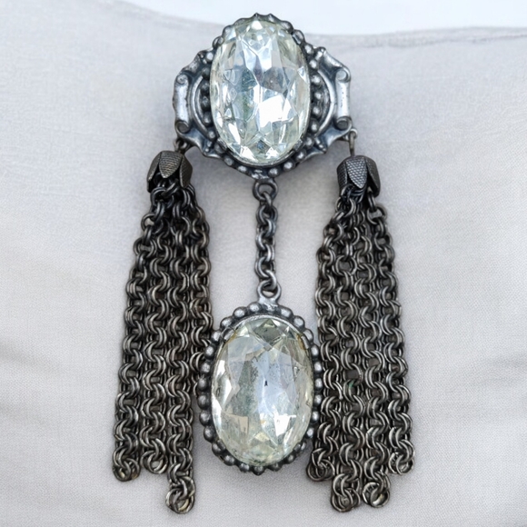 Antique Jewelry - Unique antique crystal brooch